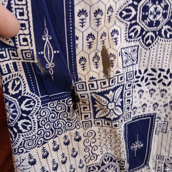 Women's 6 Vintage 1950's Sleeveless Button-Front Dress Belt Geometric Print 1OF1 - Picture 10 of 12